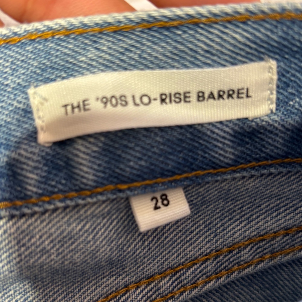 Aritzia Denim Forum 90s Low Rise Barrel Button Fly Cotton Blue Jeans Size 28 - Picture 15 of 16